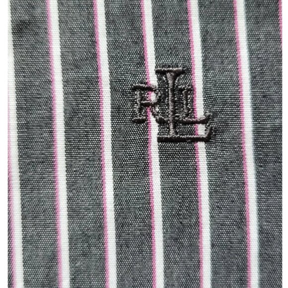 Lauren Ralph Lauren Men's Gray Button Down Pinstripe Long Sleeve Shirt Size L - Picture 3 of 7
